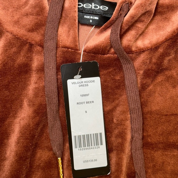 Bebe Velour Hoodie dress NEW WITH TAGS ! - Picture 6 of 12